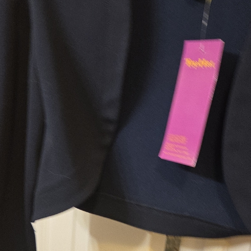 $5/$25-NWT-Navy Cropped Bolero with Bright Stripe Cuffs - Picture 6 of 8